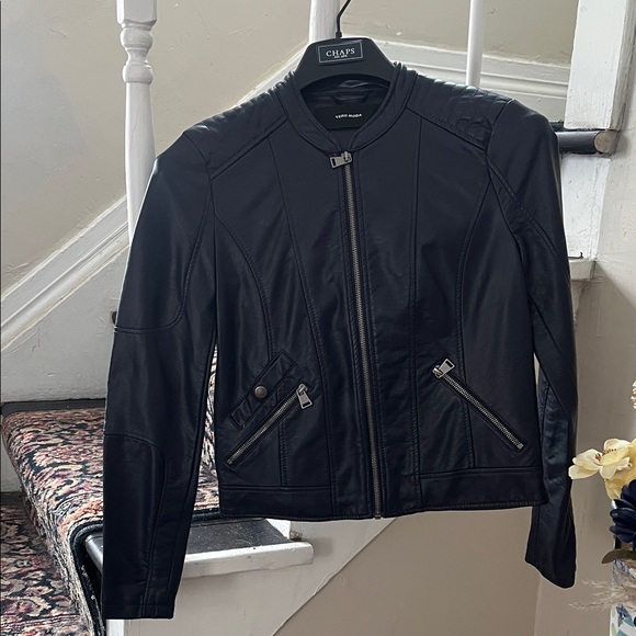 Vero Moda Jackets & Blazers - Vero Moda Women's Navy Faux Leather Jacket